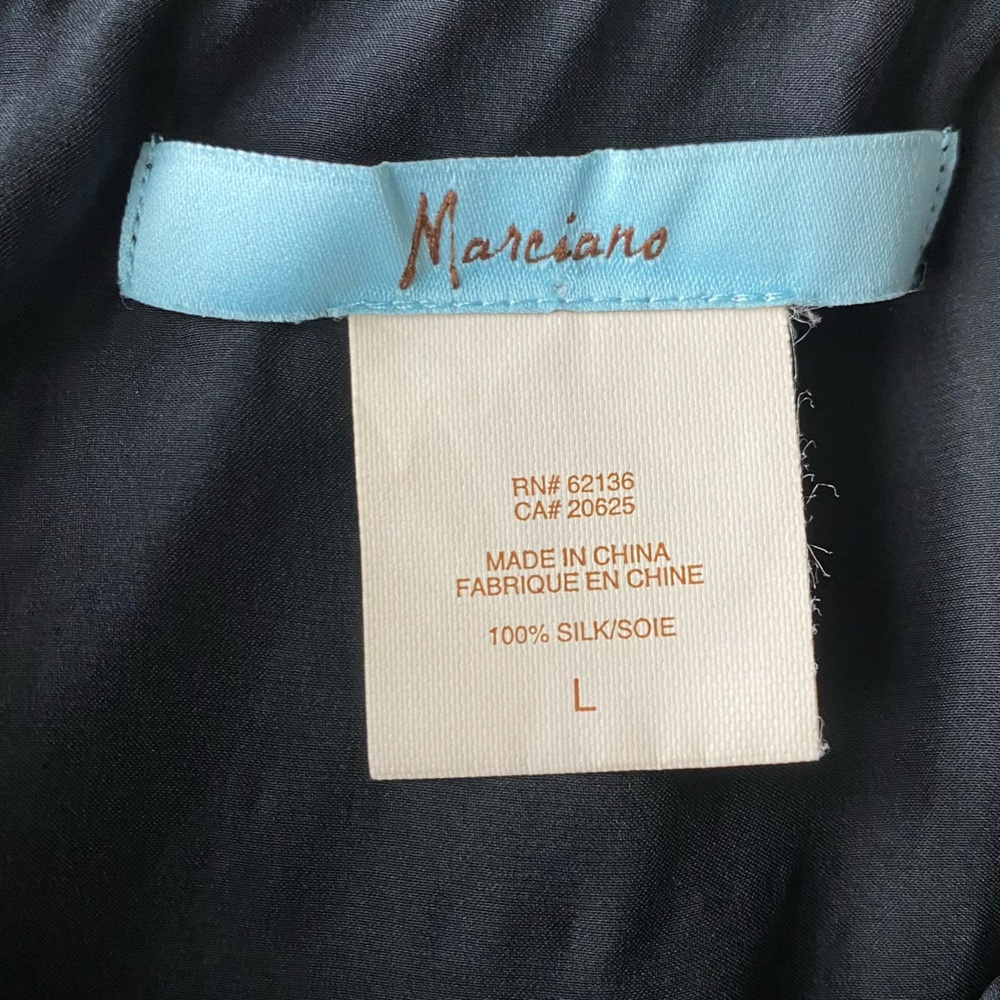 Marciano Guess Black Silk Chiffon Mini Dress Wrap Tie Belt Double Circle Buckle - Picture 9 of 13